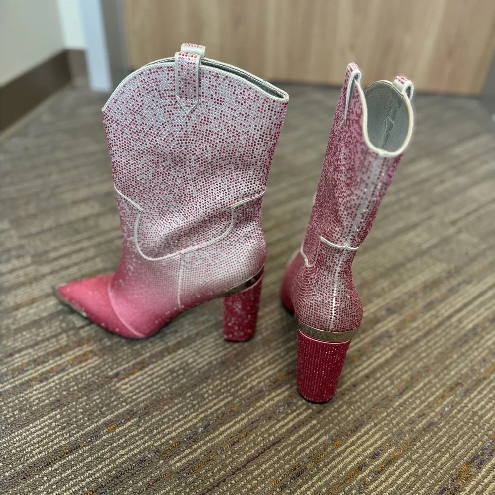 Daniel x Diamond Glitter Ombré Western Boot - Picture 2 of 8